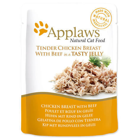 Kapsička APPLAWS cat pouch chicken with beef in jelly  70 g