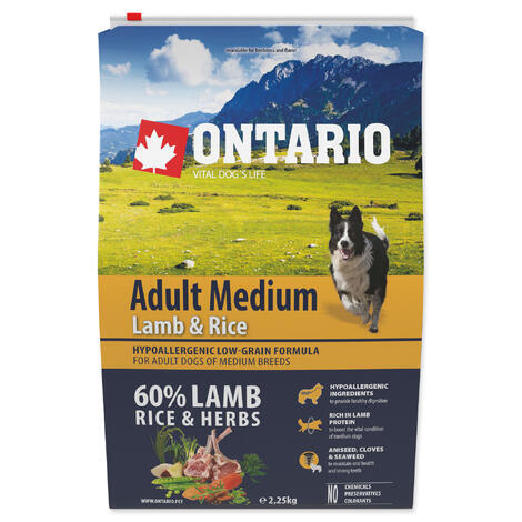 ONTARIO Adult Medium Lamb & Rice - 1