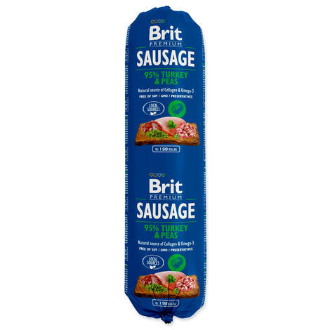Salám BRIT Premium Sausage Turkey & Peas 800g - 1